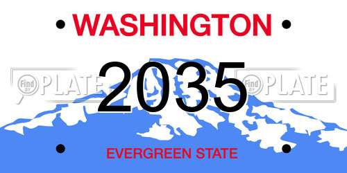 2035 Washington License Plate