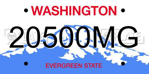 20500MG Washington License Plate