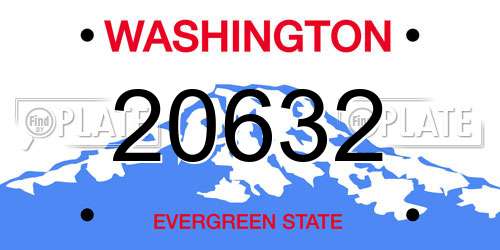 20632 Washington License Plate