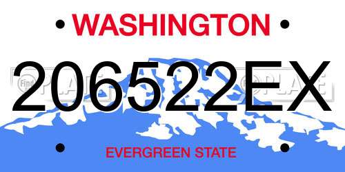 206522EX Washington License Plate