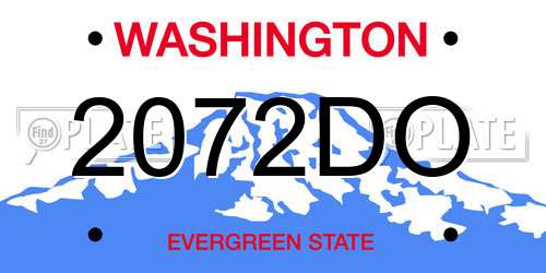 2072DO Washington License Plate