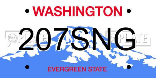 207SNG Washington License Plate