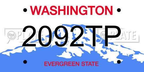 2092TP Washington License Plate