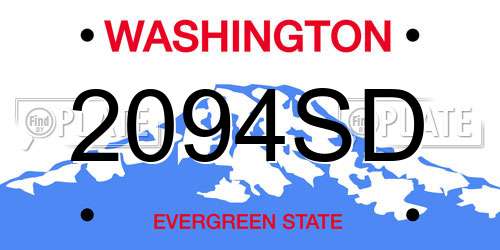 2094SD Washington License Plate