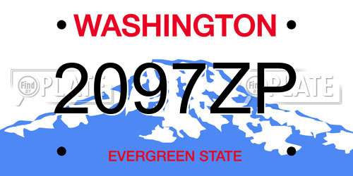 2097ZP Washington License Plate