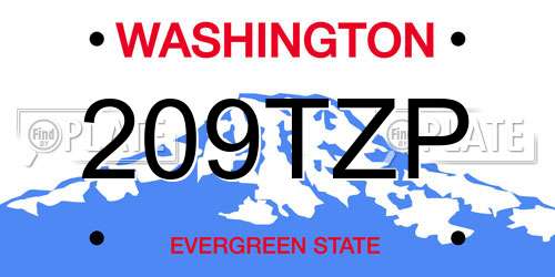209TZP Washington License Plate