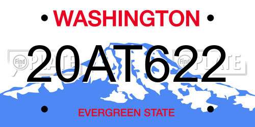 20AT622 Washington License Plate