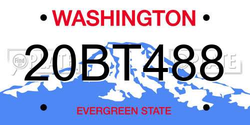 20BT488 Washington License Plate