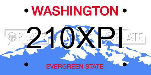 210XPI Washington License Plate