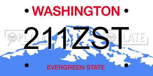 211ZST Washington License Plate