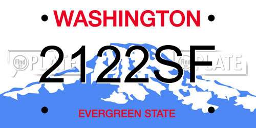 2122SF Washington License Plate