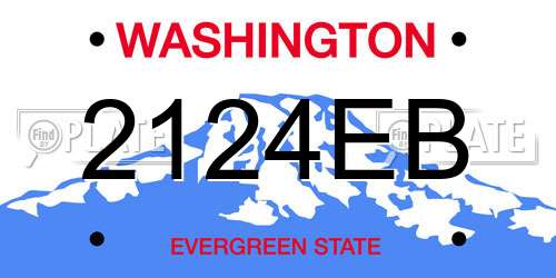 2124EB Washington License Plate