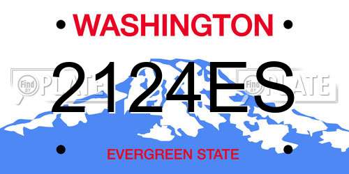 2124ES Washington License Plate
