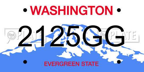 2125GG Washington License Plate