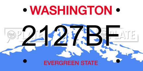 2127BF Washington License Plate