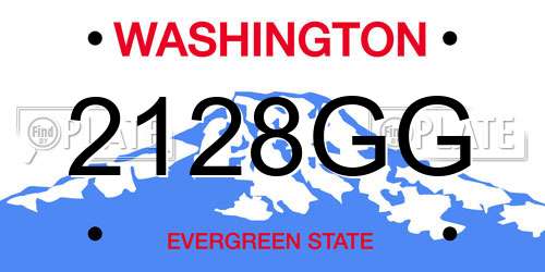 2128GG Washington License Plate