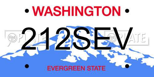 212SEV Washington License Plate