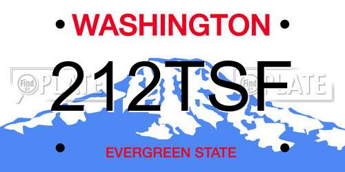 212TSF Washington License Plate