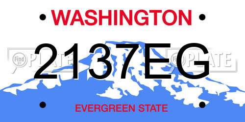 2137EG Washington License Plate