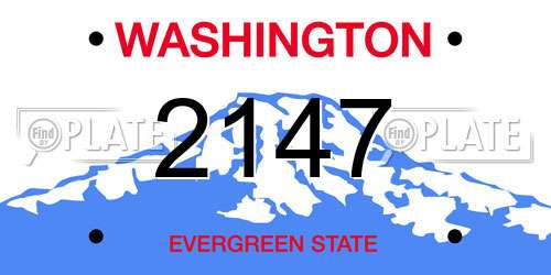 2147 Washington License Plate