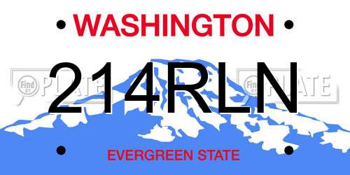 214RLN Washington License Plate