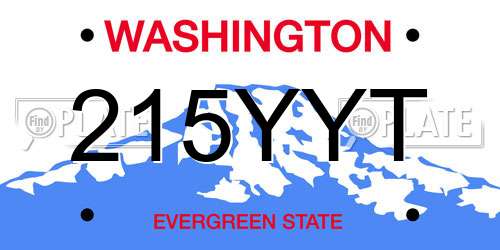 215YYT Washington License Plate