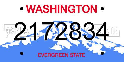 2172834 Washington License Plate