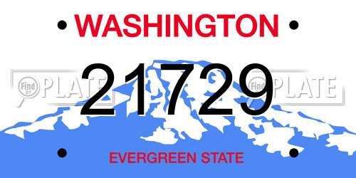 21729 Washington License Plate