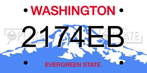 2174EB Washington License Plate