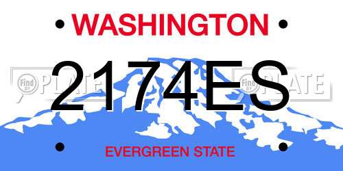 2174ES Washington License Plate
