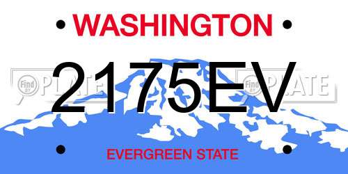 2175EV Washington License Plate