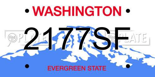 2177SF Washington License Plate