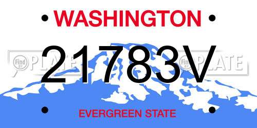 21783V Washington License Plate
