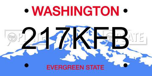 217KFB Washington License Plate