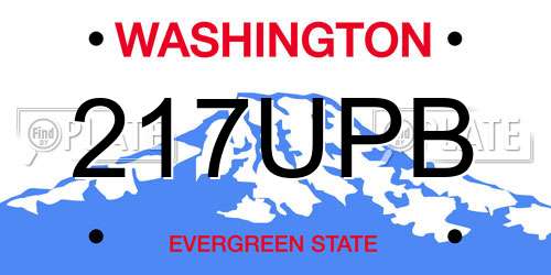 217UPB Washington License Plate