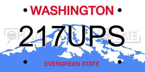 217UPS Washington License Plate