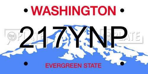 217YNP Washington License Plate