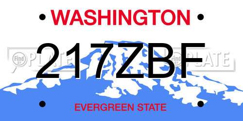 217ZBF Washington License Plate