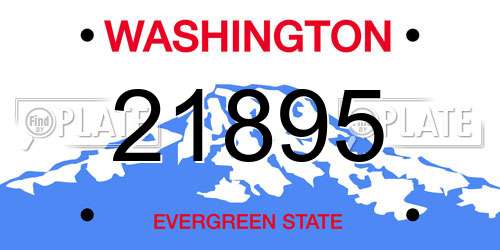 21895 Washington License Plate