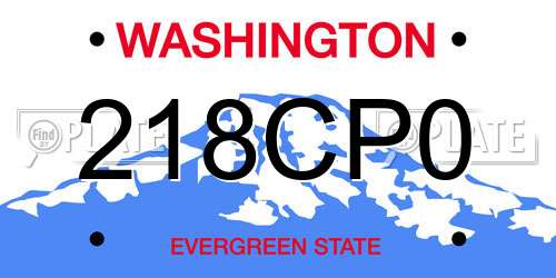 218CP0 Washington License Plate