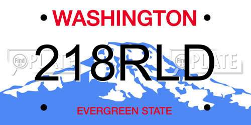218RLD Washington License Plate