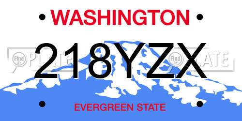 218YZX Washington License Plate