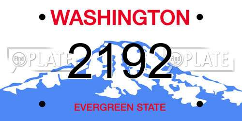 2192 Washington License Plate