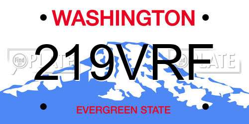 219VRF Washington License Plate