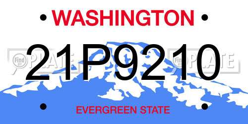 21P9210 Washington License Plate