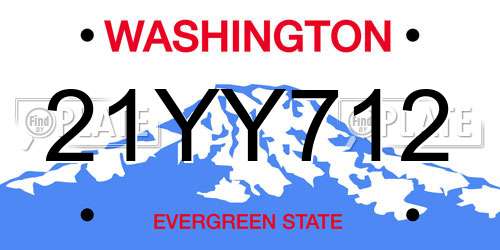 21YY712 Washington License Plate