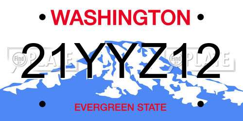 21YYZ12 Washington License Plate