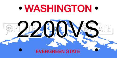 2200VS Washington License Plate