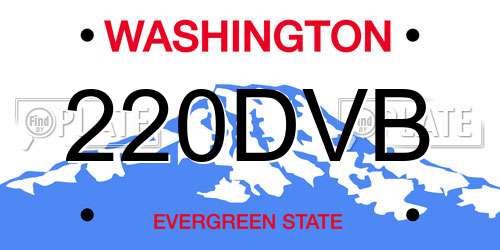 220DVB Washington License Plate