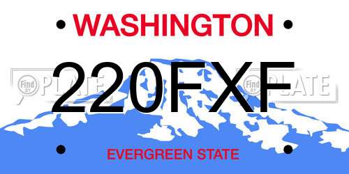 220FXF Washington License Plate